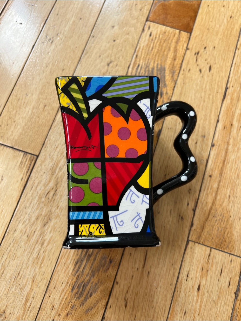 Vintage Y2K Romero Britto Square Mugs - Mismatched Set - Picture 11 of 11